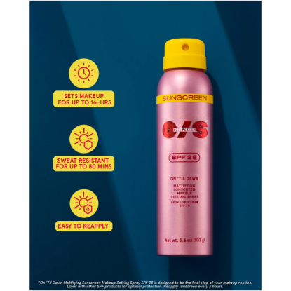 Picture of On 'Til Dawn Mattifying Sunscreen Makeup Setting Spray SPF 28