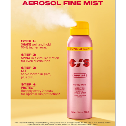 Picture of On 'Til Dawn Mattifying Sunscreen Makeup Setting Spray SPF 28